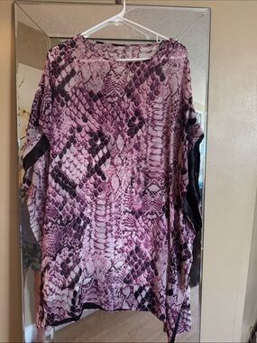 Women's Purple Snake Print Tunic Top